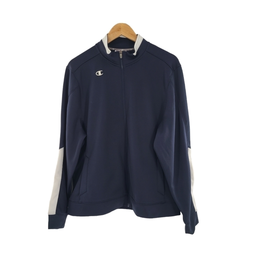Champion Navy Mens Size 2XL Long‎ Sleeve Full Zip Lightweight Track Jacket.